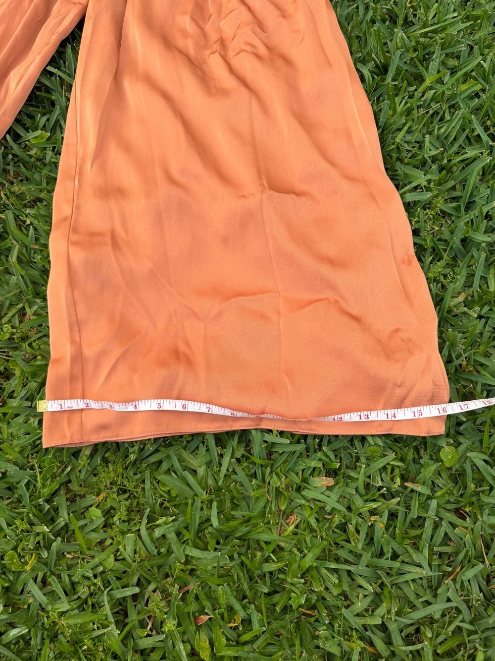ASOS Design NWT Rust Satin Wide Leg High Rise Trousers Size US 8 - Picture 2 of 9